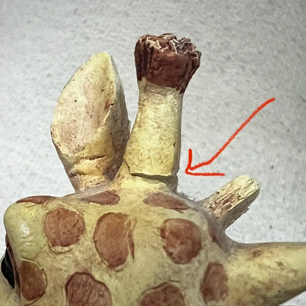 Vintage Ceramic Giraffe Small Table or Desk Lamp Safari Desk Table Night Light